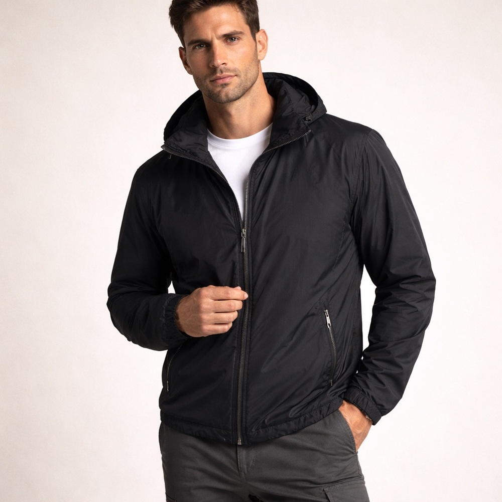 Zegna Sport Microlite Windbreaker Jacket Lightweight Hooded Sz XXL